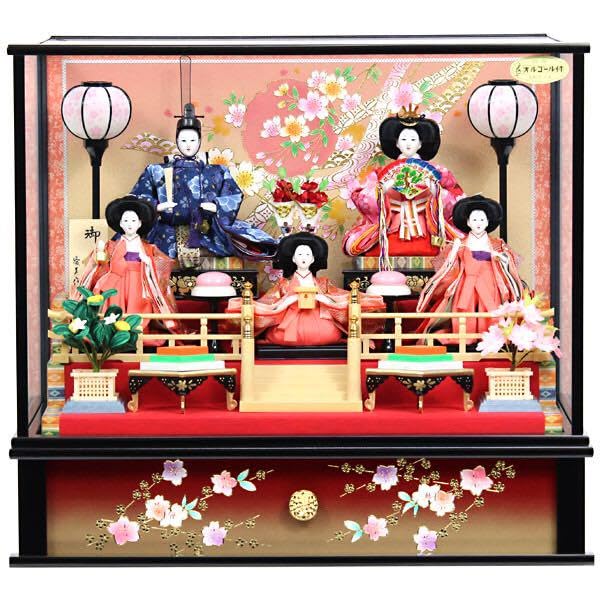 Amazon | 雛人形 ケース飾り 五人飾り オルゴール付き | ケース飾り